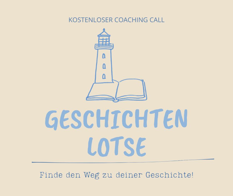Geschichten lotse, kostenloses story coaching, illustration von einem Leuchtturm im buch